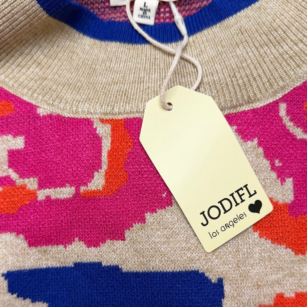 JODIFL Bold Floral Sweater in Pink, Blue, and Orange - Picture 8 of 11